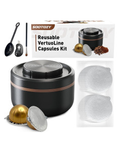 Kit de Cápsulas Reutilizables Sootozy para Nespresso Vertuo - 100 Tapas de Aluminio