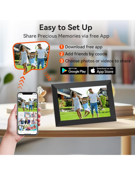 Marco de Fotos Digital 10.1" WiFi APOFIAL HD 1280x800