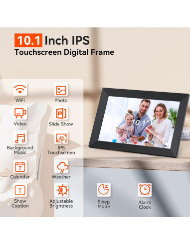 Marco de Fotos Digital 10.1" WiFi APOFIAL HD 1280x800