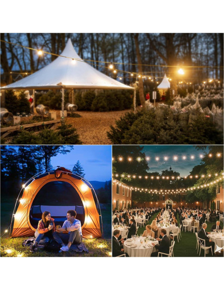 Luces Solares de Cuerda OOOLED 30.48m IP65 Vintage Edison