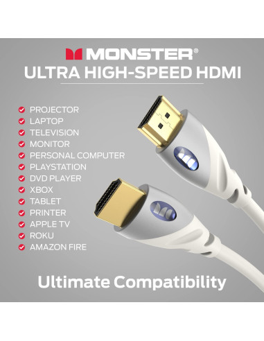 Cable HDMI Monster 4K Ultra HD 1.22 m con Ethernet y V-Grip