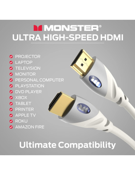 Cable HDMI Monster 4K Ultra HD 1.22 m con Ethernet y V-Grip