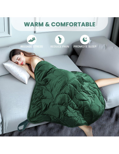 Manta con peso KAWBIYJ 3.18 kg 101.6x177.8 cm Verde