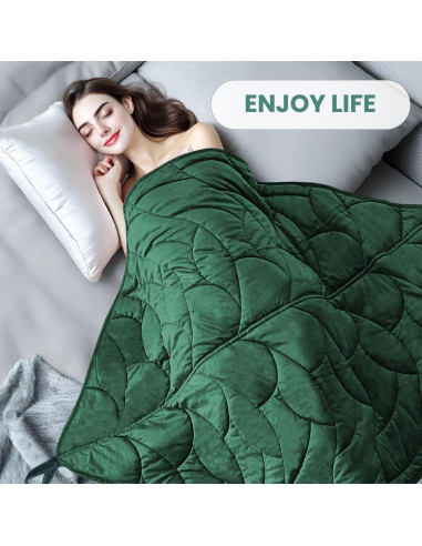 Manta con peso KAWBIYJ 3.18 kg 101.6x177.8 cm Verde