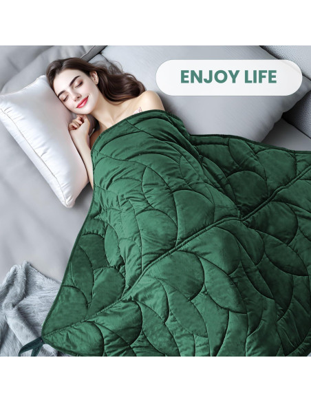 Manta con peso KAWBIYJ 3.18 kg 101.6x177.8 cm Verde