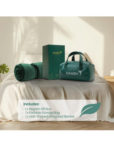 Manta con peso KAWBIYJ 3.18 kg 101.6x177.8 cm Verde