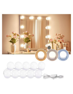Luces LED de Tocador Consciot 10 Bombillas Regulables USB