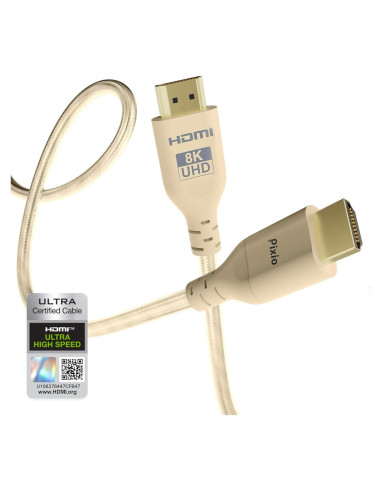 Cable HDMI 2.1 Pixio Beige 1.83 m Ultra Alta Velocidad 8K