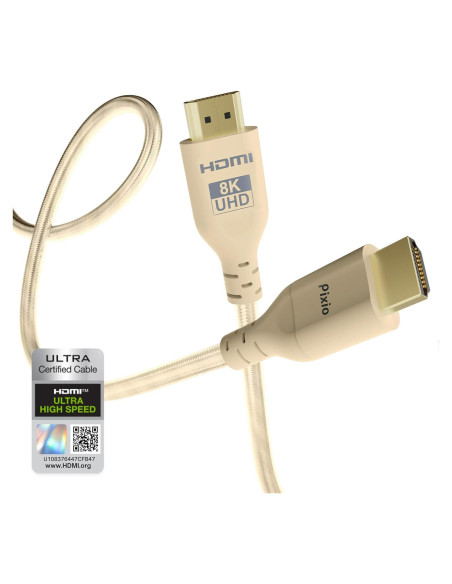 Cable HDMI 2.1 Pixio Beige 1.83 m Ultra Alta Velocidad 8K