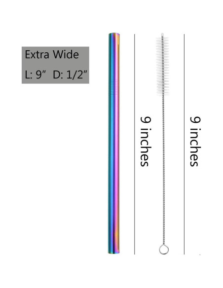 Pajitas de Metal Reutilizables ALINK 23 cm x 12 mm - 4 Unidades