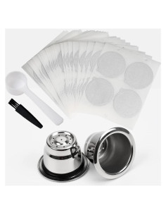 Cápsulas de Café Reutilizables PHMEZLF 2 Tazas + 100 Tapas