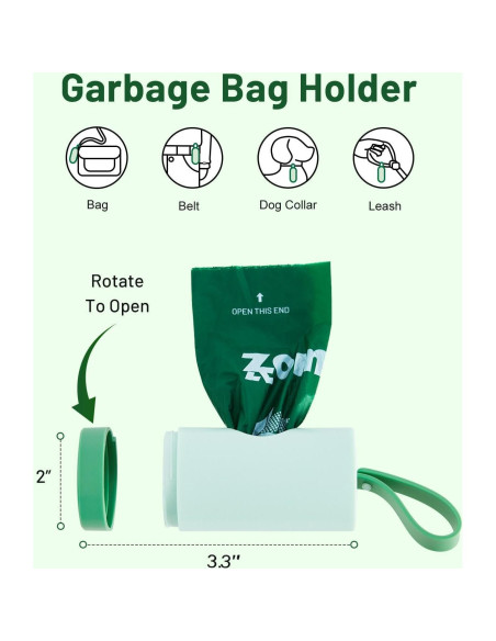 Bolsas de Poop Compostables ZOMISIA 120 Unidades Sin Fragancia
