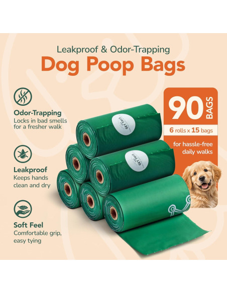 Bolsas de Poop Ecológicas GET THIS - 180 Unidades 33x23 cm