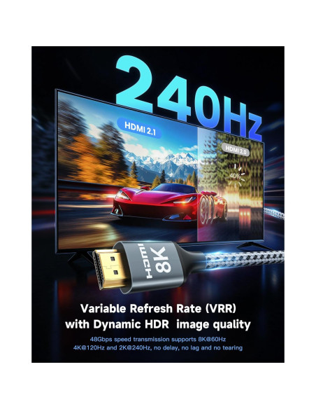 Cable HDMI ARISKEEN 8K 1 Pie 48Gbps Alta Velocidad