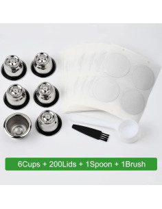 Cápsulas Reutilizables PHMEZLF para Nespresso Original, 6pcs 2