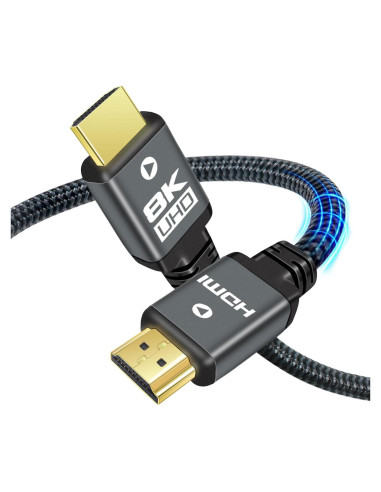 Cable HDMI 2.1 Yauhody 0.61m 48Gbps 8K 60Hz Trenzado