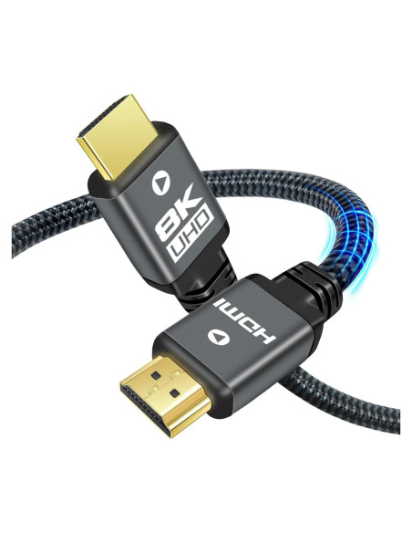 Cable HDMI 2.1 Yauhody 0.61m 48Gbps 8K 60Hz Trenzado