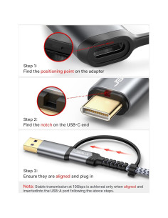 Cable de Disco Duro JSAUX 1.6ft Micro B a USB C/A 20Gbps 2