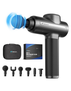 Pistola de Masaje MERACH M019, 6 Cabezas, Alivio Muscular