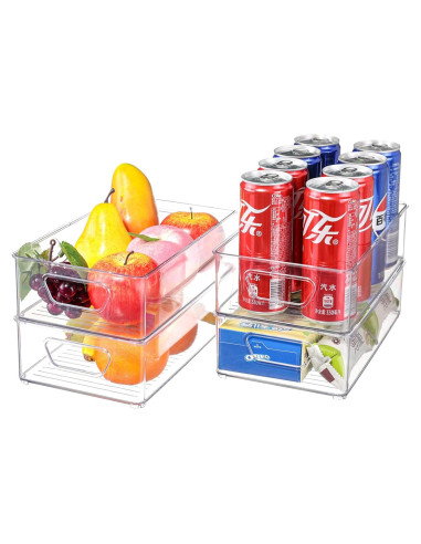 Juego de 4 Organizadores de Plástico Transparente SuoXing 25.4x14.99x7.11 cm