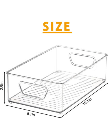 Juego de 4 Organizadores de Plástico Transparente SuoXing 25.4x14.99x7.11 cm
