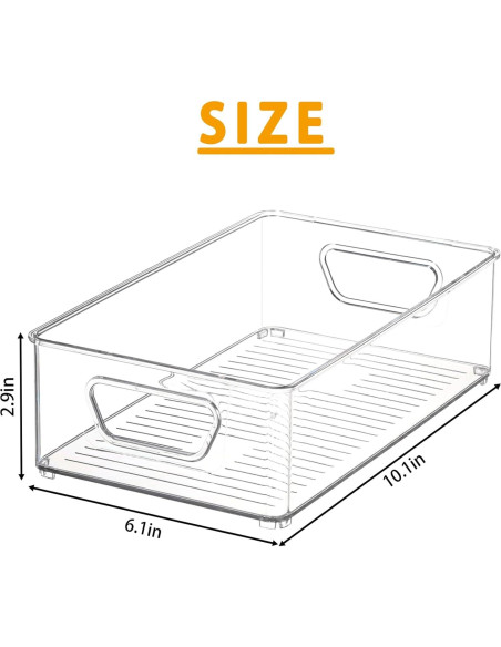 Juego de 4 Organizadores de Plástico Transparente SuoXing 25.4x14.99x7.11 cm