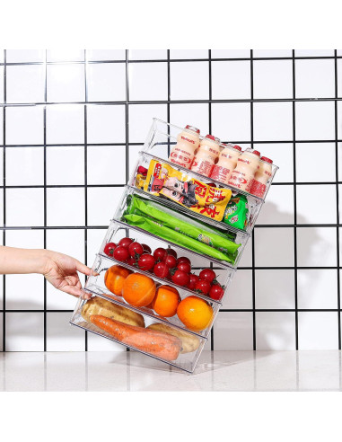 Juego de 4 Organizadores de Plástico Transparente SuoXing 25.4x14.99x7.11 cm