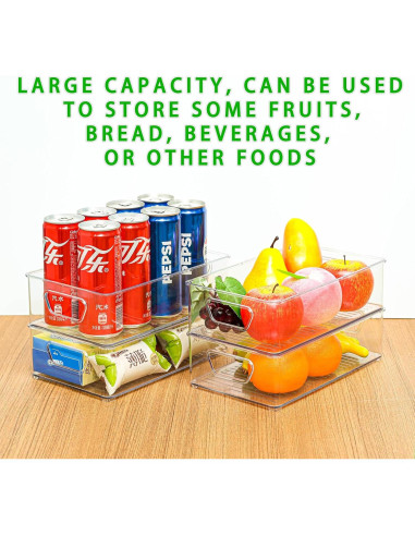 Juego de 4 Organizadores de Plástico Transparente SuoXing 25.4x14.99x7.11 cm