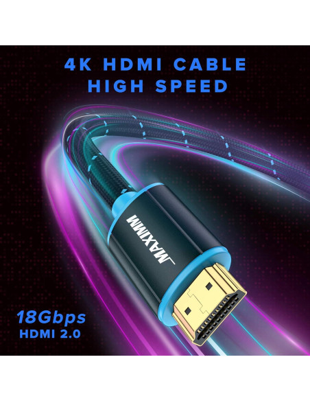 Cable HDMI 4K Maximm 0.46m 20 Paquete Alta Velocidad 18Gbps