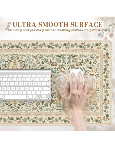 Alfombrilla de Escritorio Grande iCasso Beige 90x40 cm Antideslizante