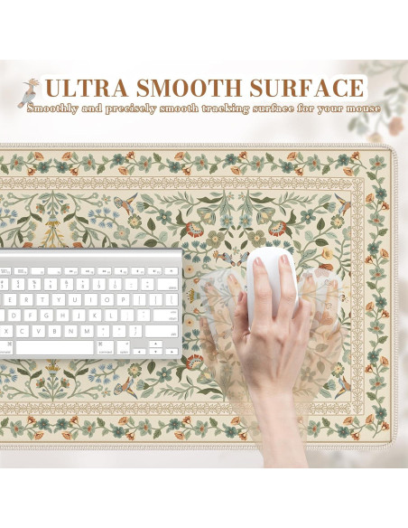 Alfombrilla de Escritorio Grande iCasso Beige 90x40 cm Antideslizante