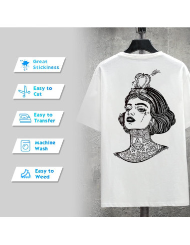 Vinilo de Transferencia Térmica YUITCE 33-Pack 30.48x25.4cm Negro