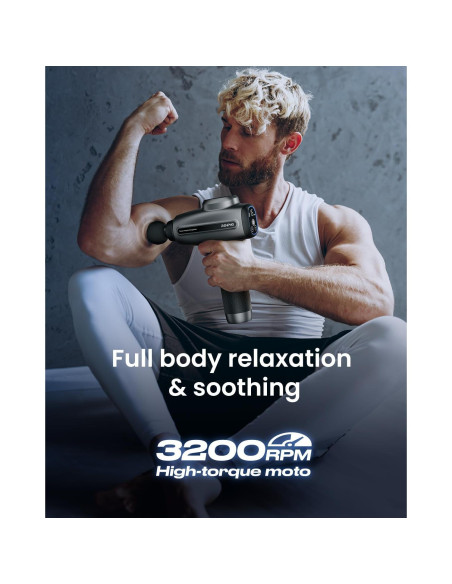 Pistola de Masaje RENPHO R-WMG01 6 Cabezas 15 Velocidades