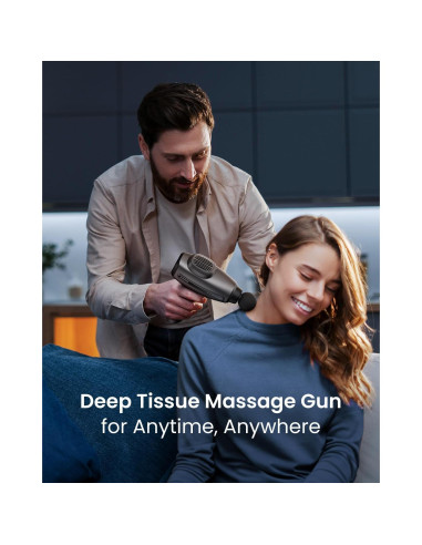 Pistola de Masaje RENPHO R-WMG01 6 Cabezas 15 Velocidades