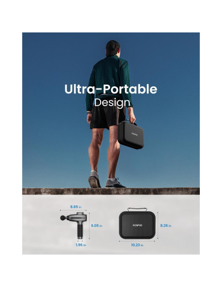 Pistola de Masaje RENPHO R-WMG01 6 Cabezas 15 Velocidades