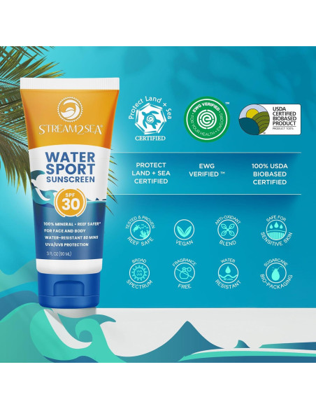 Protector Solar Mineral Biodegradable Stream2Sea SPF 30 85g