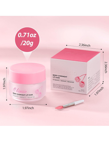 Mascarilla Labial Nocturna Obisesio 20g Hidratante con Escualano