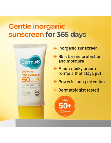 Protector Solar Derma B SPF50+ PA++++ 50ml Piel Sensible