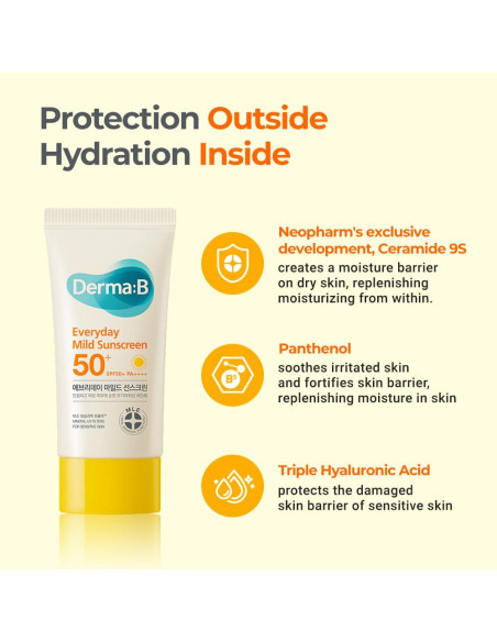 Protector Solar Derma B SPF50+ PA++++ 50ml Piel Sensible