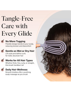 Cepillo Desenredante Kitsch Violeta Suave - Flexible para Todo Tipo de Cabello 2