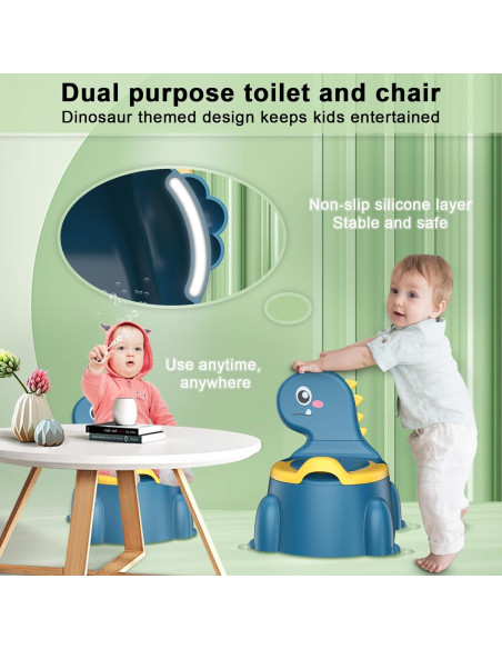 Asiento de Entrenamiento para Baño Jabaka Circle Dinosaurio Azul