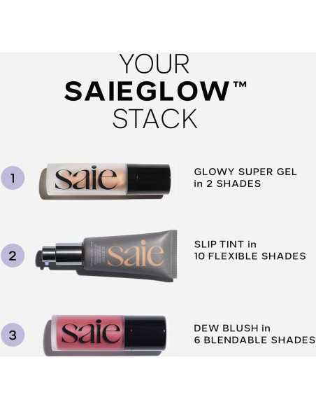 Dúo de Maquillaje Saie: Glowy Super Gel y Dew Blush 14.79ml + 11.69ml