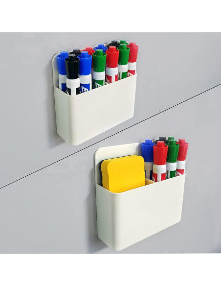 Soporte Magnético para Marcadores Simetufy - Blanco - 12.5x12x4 cm