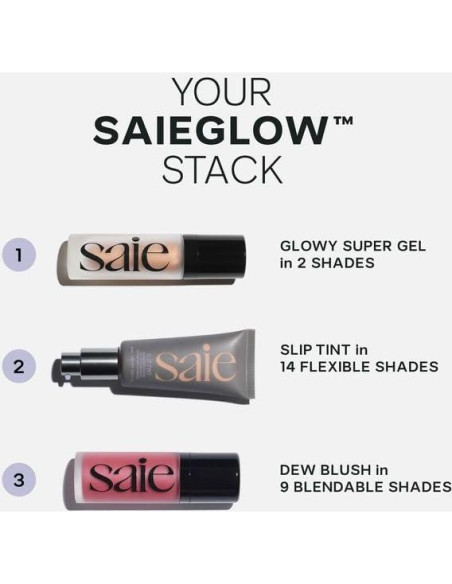 Dúo de Maquillaje Saie: Glowy Super Gel y Dew Blush 14.79ml + 11.83ml