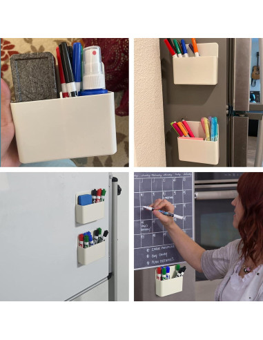 Soporte Magnético para Marcadores Simetufy - Blanco - 12.5x12x4 cm