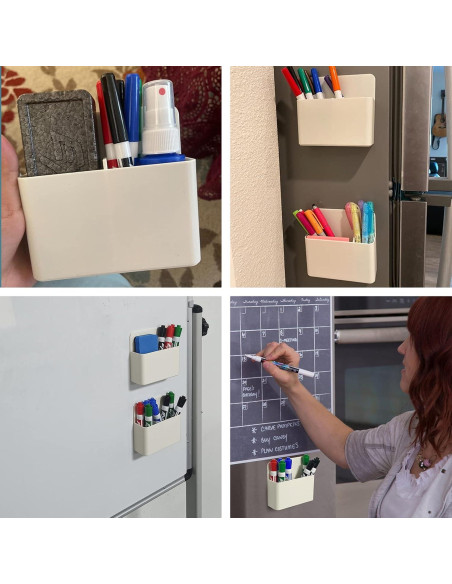 Soporte Magnético para Marcadores Simetufy - Blanco - 12.5x12x4 cm