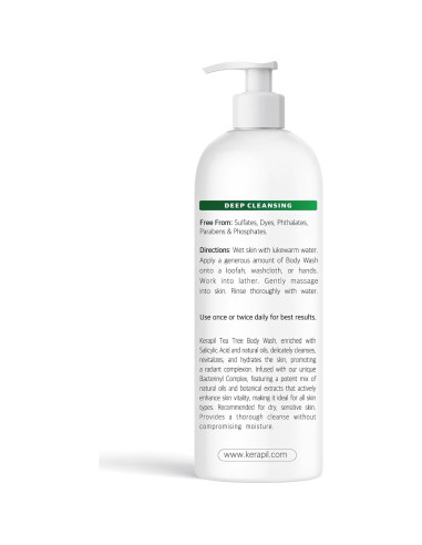 Jabón Corporal Antibacteriano KERAPIL 473ml x 2 - Árbol de Té