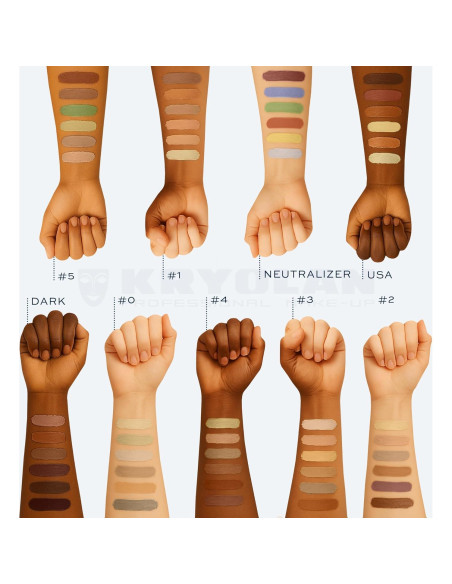 Paleta Corrector de Color Kryolan 6 Colores - Maquillaje Profesional