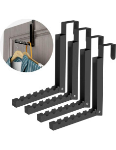 Perchero de Puerta Plegable ZMBESUP 6 Ganchos Negro 2