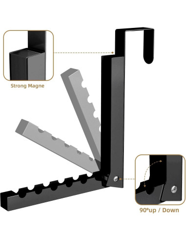 Perchero de Puerta Plegable ZMBESUP 6 Ganchos Negro